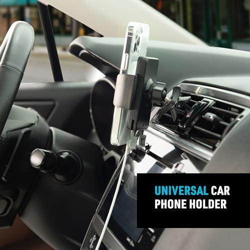Nite IZE Squeeze Universal Vent Mount - Phone Mount for Car Vent - Sturdy Phone Mount & Holder with Ball Joint - Black
