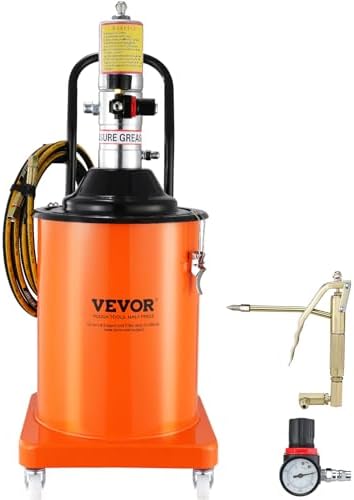 VEVOR Grease Pump, 5 Gallon Air Grease Pump with 13 ft High Pressure Hose and Grease Gun, 20L Pneumatic Grease Pump with Wheels, Portable Lubrication Grease Pump by VEVOR