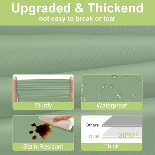QIKSION 2 Pack Sage Green Plastic Tablecloth, Sage Table Cloth Disposable - Image 3