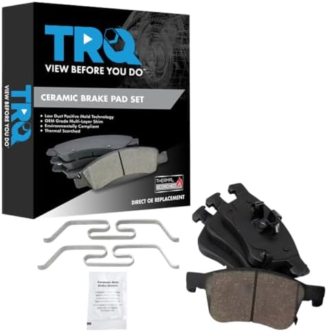 TRQ Front Ceramic Brake Pad Set Includes Contact Point Grease
