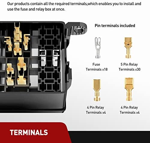 Nilight 12V Fuse Relay Box 6 Relays 6 Slots ATC ATO Blade Fuse Holder 4Pin 5Pin Terminal 40A Relay Waterproof Block Kit Universal for Automotive Car Truck Camper Marine Boat