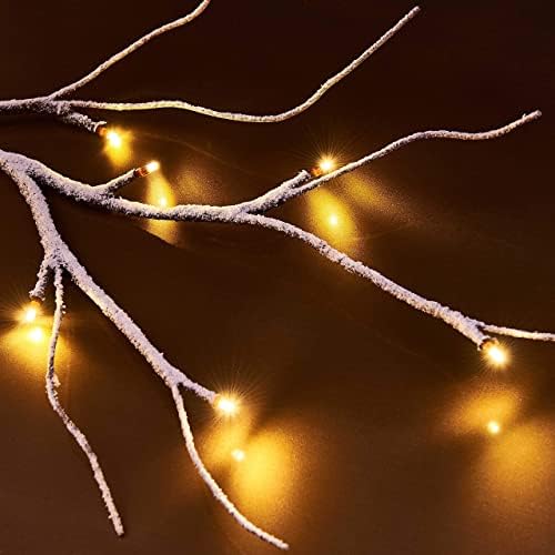Fudios Christmas Garland Lights Snow Flocked 6FT 48 LED Battery Operated for Winter Decor, Lighted Snowy Garland Vine Home Holiday Party Mantle Indoor Outdoor Use - Image 4