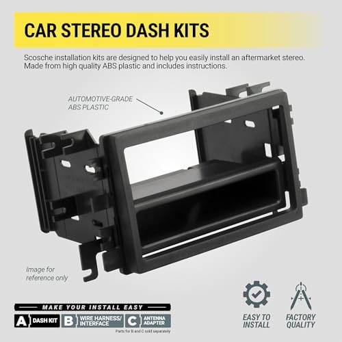Scosche TA2055B Double DIN or Single DIN with Pocket Radio Install Dash Kit Compatible with Select 2006-2012 Toyota RAV4 - Aftermarket Car Stereo Installation Kit - See Guide in Images for Vehicle Fit