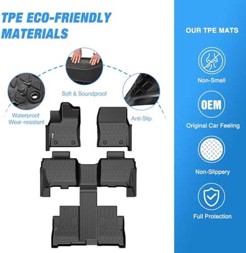 Nilight TPE Floor Mats for Toyota Sequoia 2023 2024 2025 2026