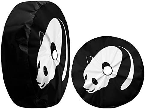 Delerain Panda Spare Tire Cover with Backup Camera Hole Wheel Protectors Sun Protector Waterproof for Jeep Trailer RV SUV Truck and Many Vehicle(16 Inch for Diameter 29"-31") - Image 3