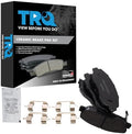 TRQ Front Ceramic Brake Pad Set Includes Contact Point Grease and Hardware