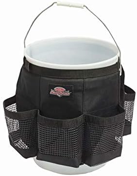 Bucket Boss Auto Boss Wash Boss Organizer for a 5 Gallon Bucket, with Fast-Drying, Exterior Mesh Pockets for Car Supplies, Allowing for Soap and Water in the Bucket, in Black, AB30060 by BucketBoss