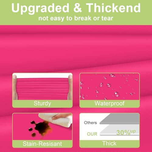 QIKSION 3 Pack Hot Pink Plastic Tablecloth, Hot Pink Table Cloth Disposable - Image 3