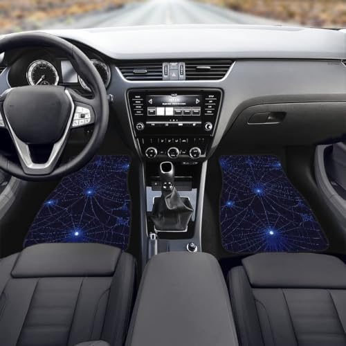 Blue Spider Web Car Rubber Floor Mat 4PCS