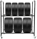 ALMULOO 45'' X 20'' X 46'' Tire Rack Storage Garage Shelves Holds w/Wheels by Provideautoparts