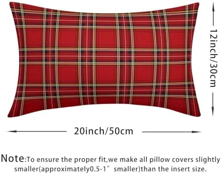 Christmas Plaid Lumber Pillow Covers 12x20 Set of 2 Red Highly Absorbent - Image 4