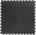 VersaTex Garage Floor 18 x 18 inch Square Plastic Coin Top Interlocking Floor Tiles for Home Gym, Garage Flooring, Trade Show Flooring, Basement Tiles, 24 Pack (Black) by VersaTex