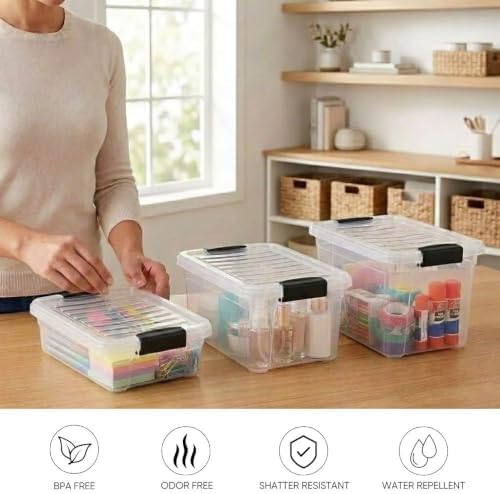 Superio Storage Bins with Lids, Clear Plastic Containers for Organizing, Stackable Totes, BPA Free, Odor Free, Organizer Boxes for Home, and Dorm (2 Pack, 4.7 Quart) - Image 4