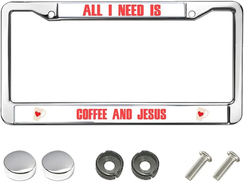 All I Need is Coffee and Jesus Easy Installation License Plate Frame God Bible Scripture License Plate Frame Christ is Risen License Plate Frame for Father’s Day