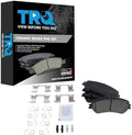 TRQ Front Brake Pads Ceramic Hardware Wear Sensor