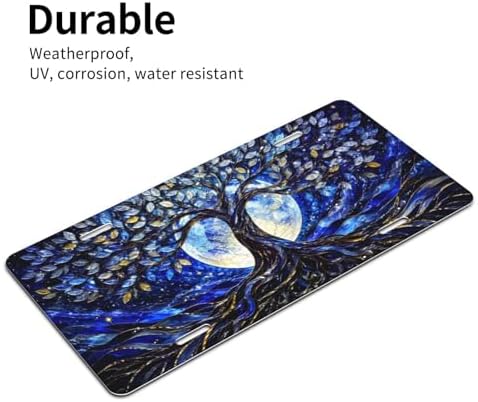 Stained Glass Tree of Life1 License Plate - 6x12 Inch Aluminum Novelty Decorative Vanity Metal Front Car Plate for Women Men - Image 2