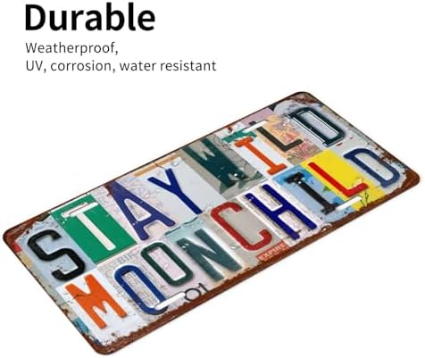 Front License Plate 6" * 12" for Women Stay Wild Moon Child