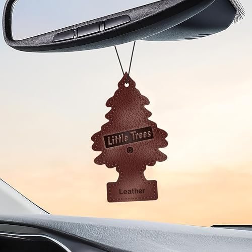 LITTLE TREES Car Air Freshener | Hanging Tree Provides Long Lasting Scent for Auto and Home | Leather, 24 Air Fresheners