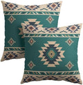 Sweetshow Western Native American Throw Pillow Covers 20x20 Inch Turquoise Blue Aztec Southwest Decorative Pillow Cases for Couch Set of 2 Linen Cushion Cover for Couch Sofa Patio Bedroom Livingroom by Sweetshow