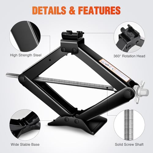 Nilight Scissor Jack for Car 2 Ton 4409 lbs, Lift Jack Kit w Ratchet Wrench - Image 4