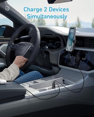 Anker 30W 2-Port PowerIQ 3.0 USB C iPhone Car Charger, Type-C Car Adapter