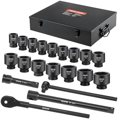 VEVOR 1 in Drive Impact Socket Set, 21 Piece, SAE (1-5/8" to 3-1/8") by VEVOR