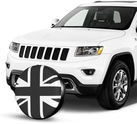Union Jack Spare Tire Cover UK British Flag Waterproof Wheel Tire Covers Dust-Proof Weatherproof Wheel Tire Protector UV Sun Protection Tyre Cover Universal for RV SUV Truck Trailer Car Travel 15 Inch