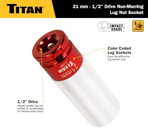 Titan 21093 1/2-Inch Drive x 21mm Non-marring Impact Deep Lug Nut Socket - Image 3