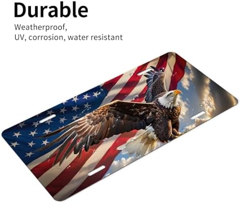 American Flag Eagle Front License Plate 6" * 12" for Women