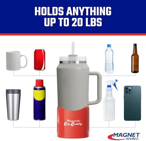 Master Magnetics Magnetic Cup Holder - Caddy for Bottles, Glasses, and Cans - Fits on Fridge, Lawnmower, Forklift, Cart, or Ladder - Heavy-Duty Magnet - Image 5