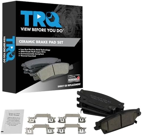 TRQ Rear Brake Pads Ceramic Hardware Wear Sensor