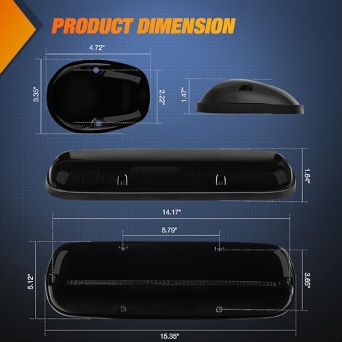Nilight LED Cab Marker Light Smoke Lens Fits 2002-2007 Chevy GMC