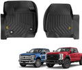 CAT® JustFit™ 3D Custom Fit Front Floor Mats for Ford F-250 F-350 Super Duty Crew Cab 2017-2026, Heavy Duty Rubber Floor Liners Laser Measured, Ford Super Duty Accessories