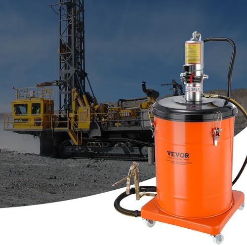 VEVOR Grease Pump, 10.5 Gallon Air Grease Pump with 13 ft High Pressure Hose and Grease Gun, 40L Pneumatic Grease Pump with Wheels, Portable Lubrication Grease Pump - Image 7