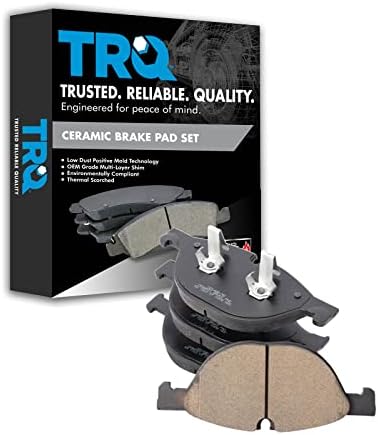 TRQ Front Ceramic Brake Pad Set Includes Contact Point Grease