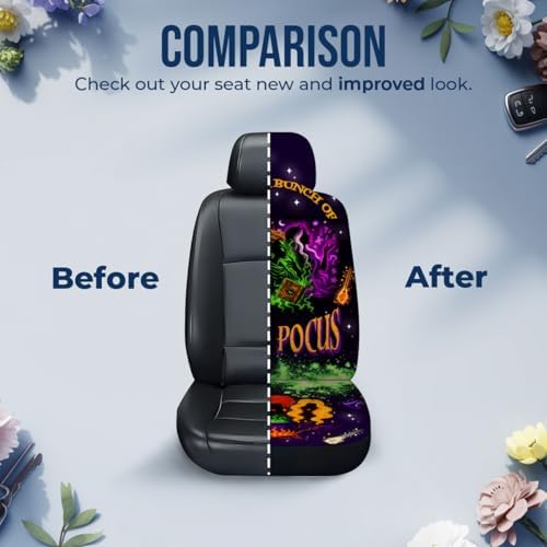 GENANY Horror Car Seat Covers Set of 2, Horror Breathable Front Seat Covers for Truck Sedan SUV, Couple Car Accessories, Horror Gift for Women Men