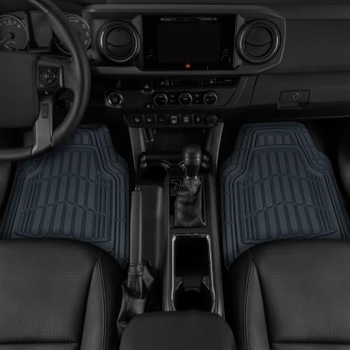CAT® ToughRide™ Heavy-Duty 4 Piece Cobalt Floor Mats for Cars - Trim to Fit All-Weather Rubber Car Mats Full Set - Truck Mats & Cars Floor Mats - Interior Accessories for SUVs & Car Rug Protection