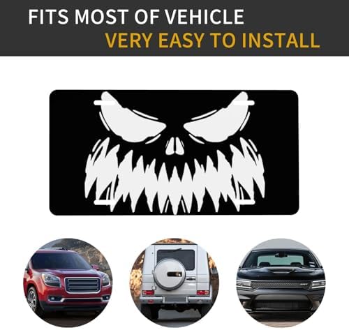 Evil Smile Monster Face Front License Plate 6" * 12" for Women