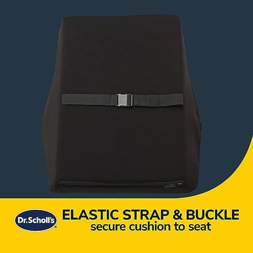 Dr. Scholl’s Max Support Charcoal-Infused Lumbar Seat Cushion for Car, Truck, SUV — Black