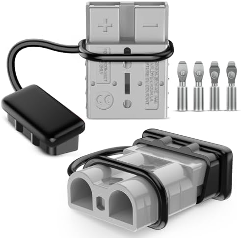Nilight 50AMP 6AWG Anderson Connector 12V-36V Battery Kit 2 Pack Grey