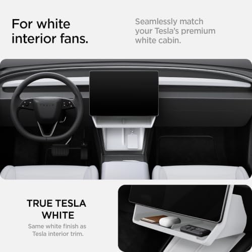 Spigen Under Screen Storage Organizer for Tesla Model Y Juniper - White