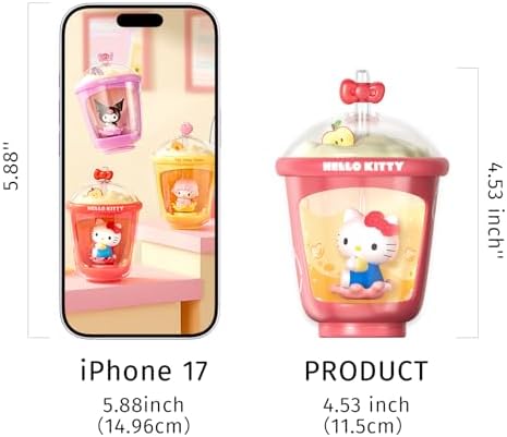 Sanrio Blind Box Light Up Absorption Movable Swing Toy Hello Kitty Kuromi Cinnamoroll Pochacco My Melody Sweet Piano Milk Tea Cup Series for Home Car Decor Birthday Gifts, Random One Figure - Image 3