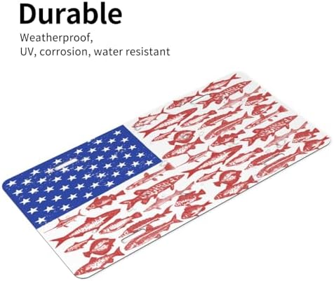 American Flag Fishing Front License Plate 6" * 12" for Women