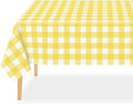 QIKSION 6 Pack Yellow Gingham Tablecloth, Yellow Checkered Table Cloths by QIKSION