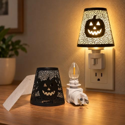 Classic Removable Shade Halloween Pumpkin Plug-in Night Light by Niqelva