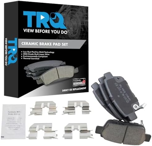 TRQ Rear Brake Pads Ceramic Wear Sensor Hardware