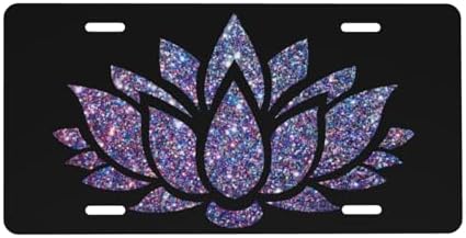 Colorful Lotus Front License Plate 6" * 12" for Women