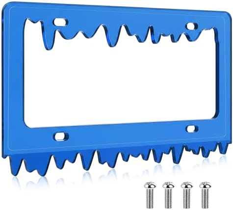 Timtin 1 Set Fluorescent Royal Blue License Plate Frame, Style 1