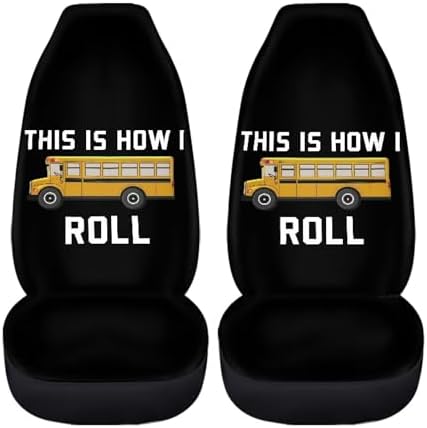 Car Seat Covers Set of 2 Breathable Universal Car Front Seat Protector Elastic Fabrics Cover Easy to Install Car Accessories for Most Cars Auto SUV Sedan Truck, This is How I Roll
