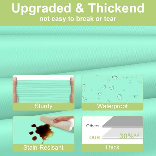 QIKSION 6 Pack Mint Green Plastic Tablecloth, Table Cloth Disposable - Image 3
